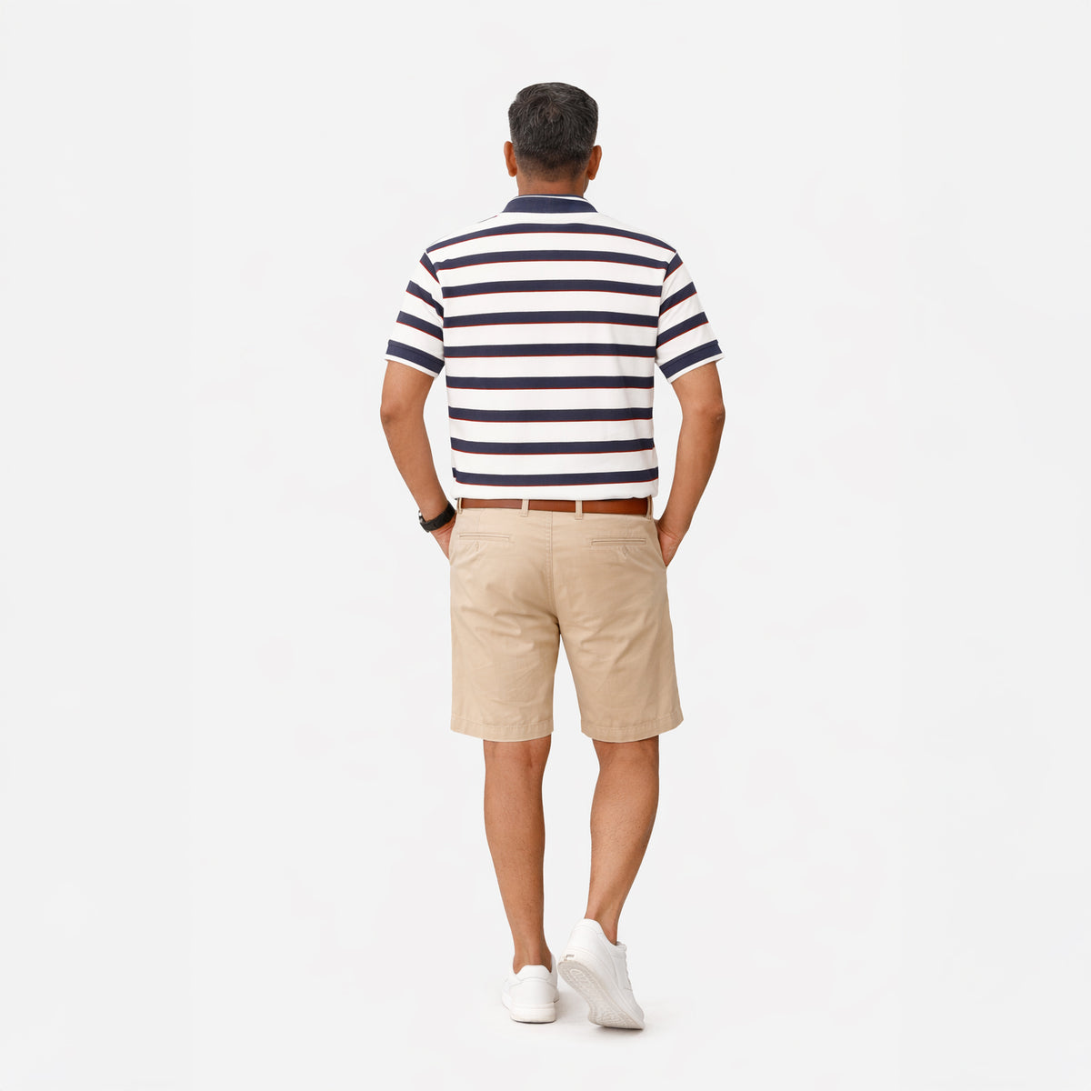 Classic Striped Cotton Polo T-Shirt