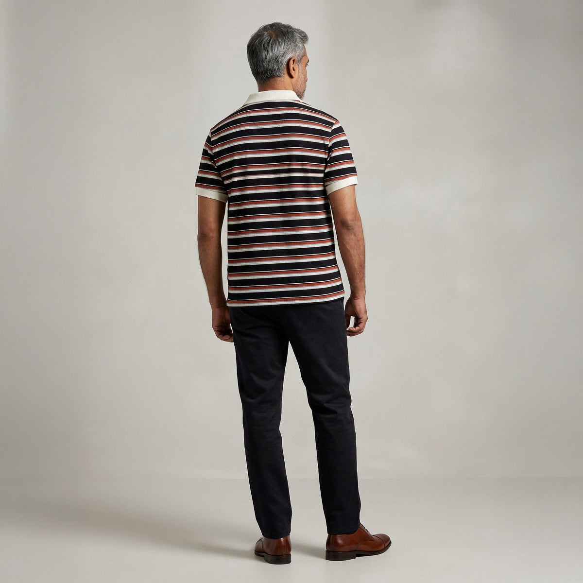Classic Striped Cotton Polo T-Shirt