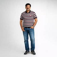 Classic Striped Cotton Polo T-Shirt