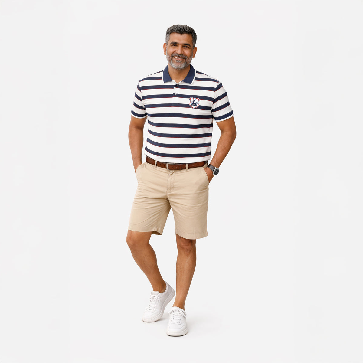 Classic Striped Cotton Polo T-Shirt