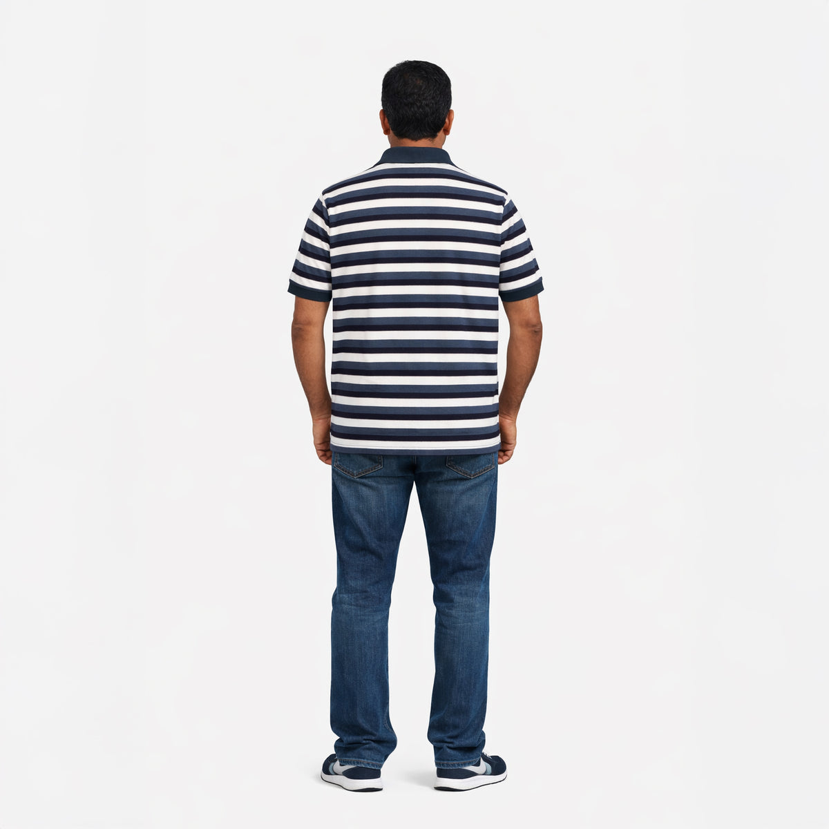 Classic Striped Cotton Polo T-Shirt