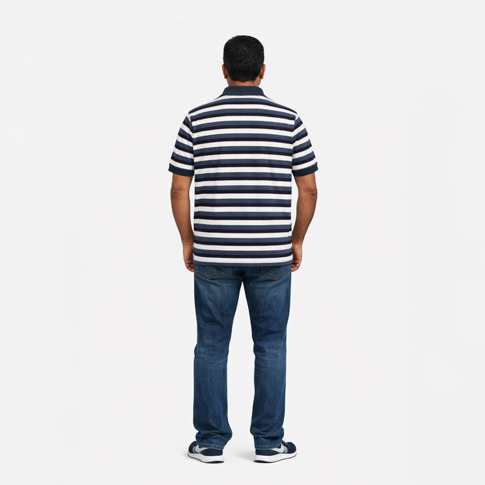 Classic Striped Cotton Polo T-Shirt