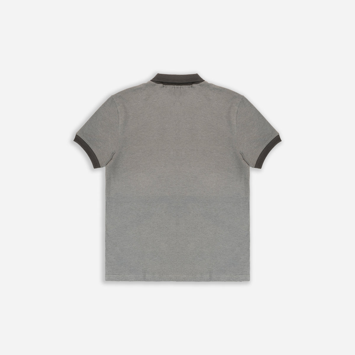 Men’s Solid Grey Cotton Polo T-Shirt with Contrast Collar