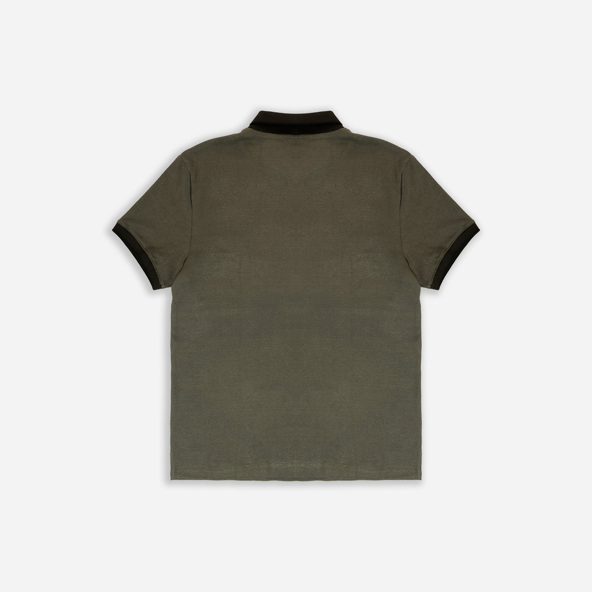 Men’s Olive Green Cotton Polo T-Shirt with Contrast Collar
