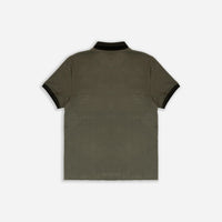 Men’s Olive Green Cotton Polo T-Shirt with Contrast Collar
