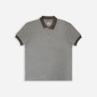 Men’s Solid Grey Cotton Polo T-Shirt with Contrast Collar