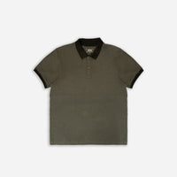 Men’s Olive Green Cotton Polo T-Shirt with Contrast Collar