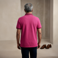 Men’s Solid Rose Pink Cotton Polo T-Shirt